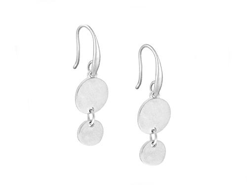 the sak Silver Tone Round Drop Circle Earrings