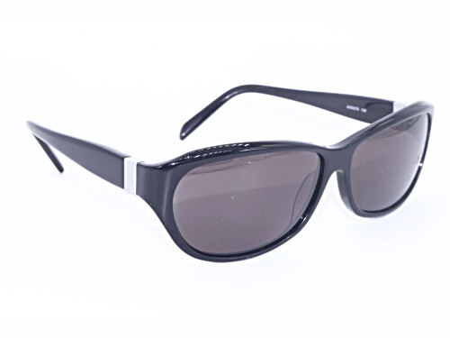 Adrienne Vittadini Black Cat Eye Frame / Gray Lenses Sunglasses