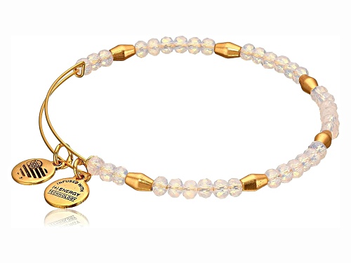 Alex and Ani Natural Shore Crystal Beaded EWB Rafaelian Gold Bracelet - Size 7