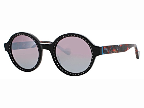 Elton John WIZARD Round Black Multi Color Frame / Gray Gradient Lenses Sunglasses