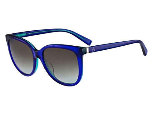 Calvin Klein Neon Blue /Gray Gradient Round Sunglasses