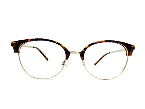 Chelsea Morgan 20201 Gold and Tortoise Cat Eye Frame / Clear Demo Lenses Eyeglasses