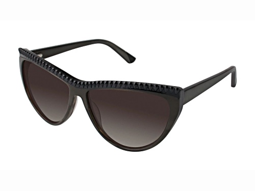 L.A.M.B. by Gwen Stefani Cat Eye Olive Frame / Green Lenses Sunglasses