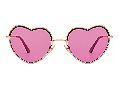 BEBE Rose Gold Heart Frame / Pink Lenses Sunglasses