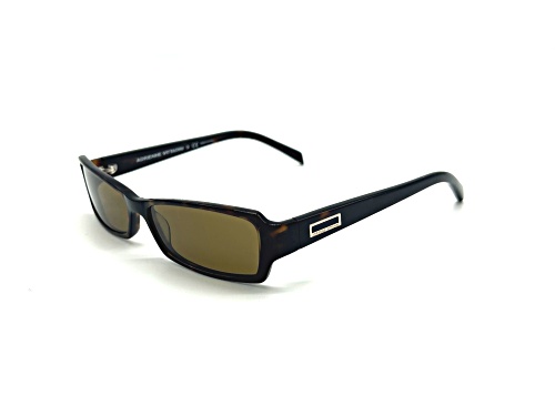 Adrienne Vittadani Brown Tortoise Rectangular Frame / Brown Lenses Sunglasses