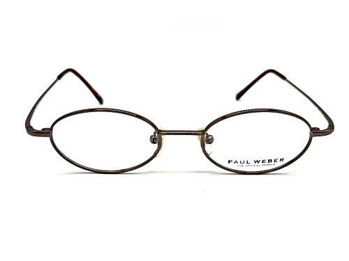 Paul Weber Brown Oval Frame / Clear Demo Lenses Eyeglasses