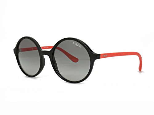 Vogue Black and Coral Round Frame / Gray Lenses Sunglasses