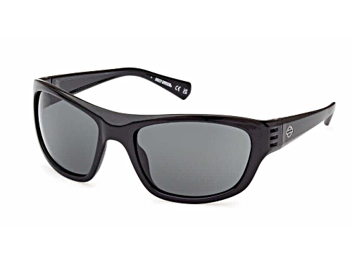 Harley Davidson Shiny Black/ Green Polarized Lens Sunglasses
