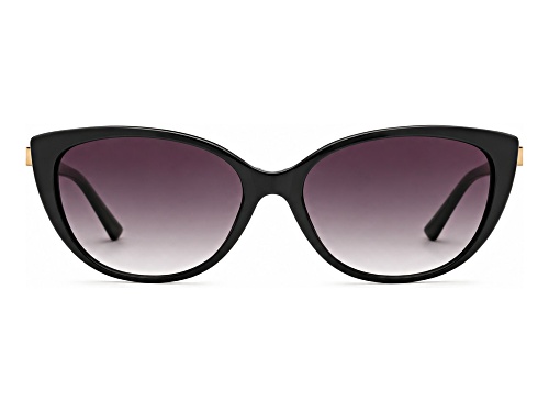 BEBE Black Cat Eye Frame / Purple Gray Gradient Lenses Sunglasses