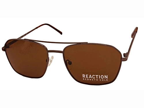 Kenneth Cole Reaction Men's Black Brown Aviator Frame/ Brown Lenses Sunglasses