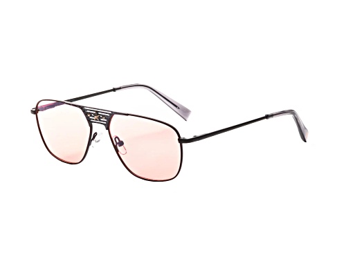 Elton John CONCORDE Matte Gray Aviator Frame / Pink Lenses Sunglasses