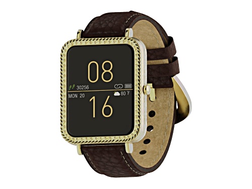 Wrangler Smart Watch WRZ12L-245PB Square Antique Gold Tone with Brown Pebble Grain Strap