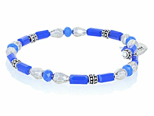 Alex and Ani Seabed Wrap Navy Rafaellian Silver Bracelet - Size 7