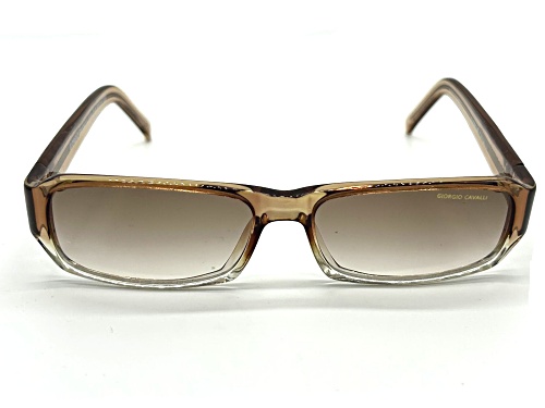 Giorgio Cavalli Translucent Brown Fade Rectangle Frame / Brown Gradient Sunglasses