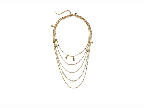 Rebecca Minkoff Gold Tone Multi Layer Necklace - Size 18