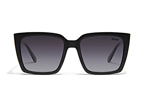 QUAY Front Cover Black Square Frame / Smoke Polarized Lenses Sunglasses