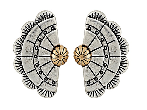 the sak Two Tone Concho Fan Push Back Earrings