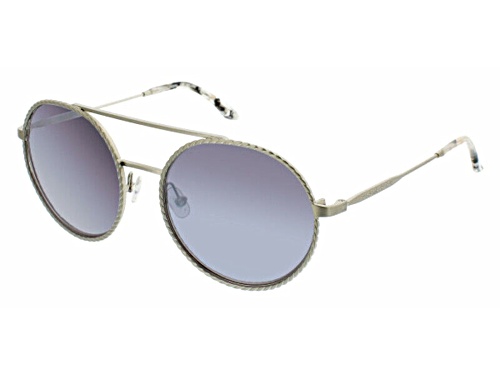BCBG Silver Braided/Gray Mirrored Sunglasses