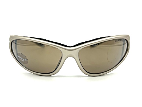 Dunlop DUS94 Light Gray Wrap Frame / Brown CAT 3 Mirrored Lenses Sunglasses