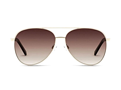 QUAY Vivienne Gold Aviator Frame / Brown Lenses Sunglasses