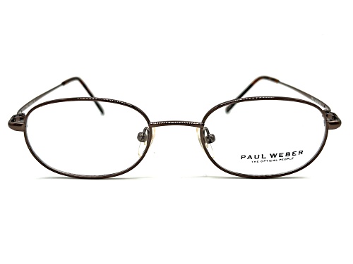 Paul Weber Brown Oval Frame / Clear Demo Lenses Eyeglasses