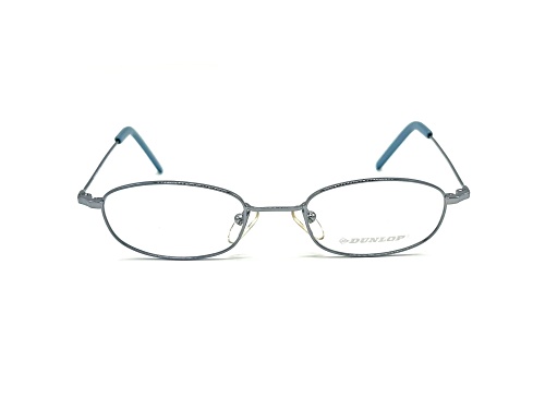 Dunlop DU405 Silver with Blue Accent Oval Frames / Clear Demo Lenses Eyeglasses