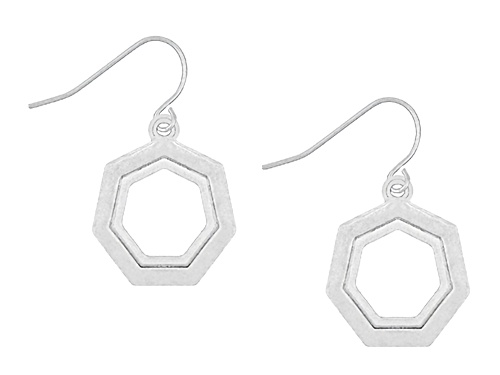the sak Silver Tone Hexagon Earrings