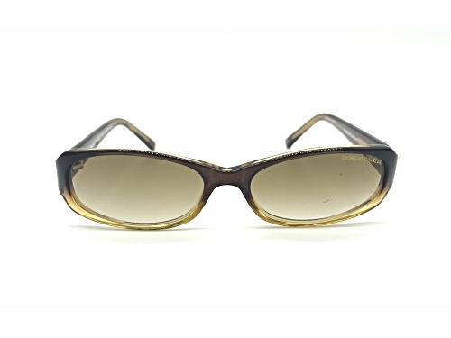 Giorgio Cavalli Brown and Buttercup Oval Frame / Brown Gradient Lenses Sunglasses