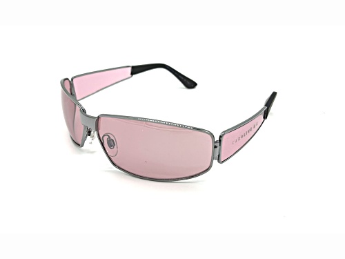 Caroline B.K. Silver Shield Frame / Pink Lenses Sunglasses