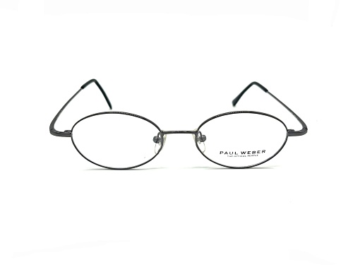 Paul Weber Shiny Black Oval Frame / Clear Demo Lenses Eyeglasses