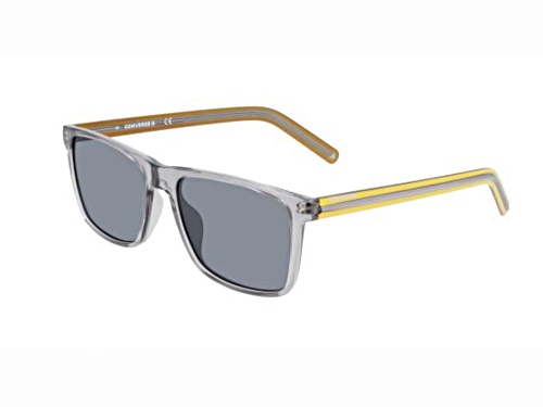 Converse Transparent Clear and Yellow Rectangular Frame / Gray Lenses Sunglasses