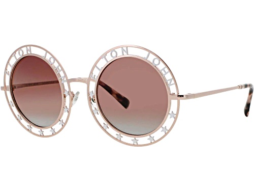 Elton John WALK OF FAME 4 Round Rose Gold Frame / Pink Lenses Sunglasses