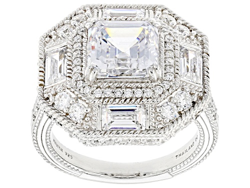 Judith Ripka 8.60ctw Bella Luce® Diamond Simulant Rhodium Over Sterling Silver Cocktail Ring - Size 11