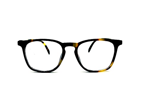Universal Thread Brown and Green Tortoise Square Blue Light Filtering Eyeglasses