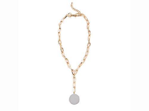 Rebecca Minkoff Gold Tone Medallion Y Necklace - Size 16