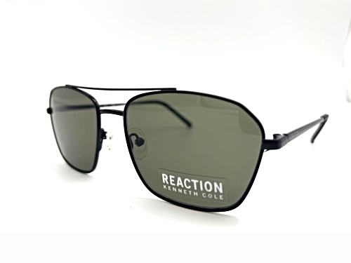 Kenneth Cole Men's Black Rectangle Frame / Green Gray Lenses Sunglasses