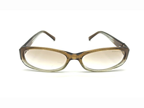 Giorgio Cavalli Brown and Olive Green Oval Frame / Clear Lenses Eyeglasses