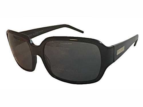 Anne Klein Black Square Frame / Gray Polarized Lenses Sunglasses