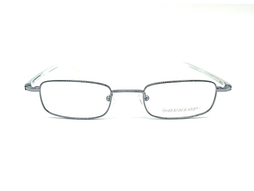 Dunlop DU422 Gray Rectangular Frame with Clear Accent / Clear Demo Lenses Eyeglasses