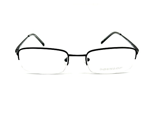 Dunlop DU472N Black Rectangular Rimless Frame / Clear Demo Lenses Eyeglasses