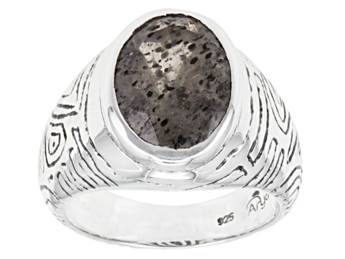 Photo of Artisan Collection Of India™ Mens 7.30ct Oval Quartz With Inclusions Of Mica Silver Ring - Size 12