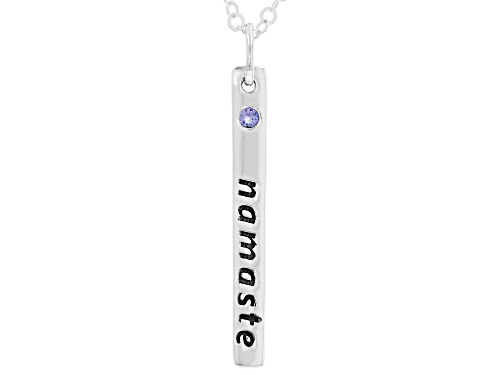 Artisan Collection of India™ 0.14ct Round Tanzanite Silver Namaste Pendant With Chain