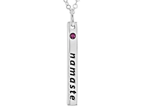 Artisan Collection of India™ 0.14ct Lab Created Ruby Silver Namaste Pendant With Chain