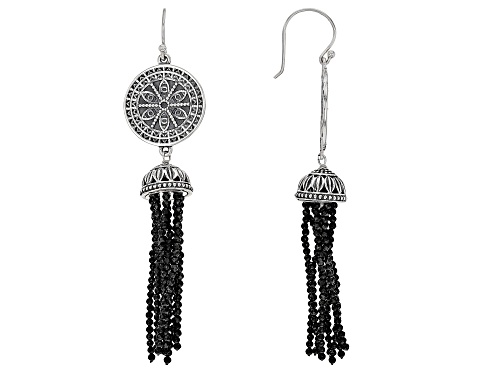 Artisan Collection of India™ Black Spinel Silver Chandelier Earrings