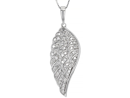 0.20ctw White Diamond Sterling Silver 'Angel Wing' Pendant With Chain