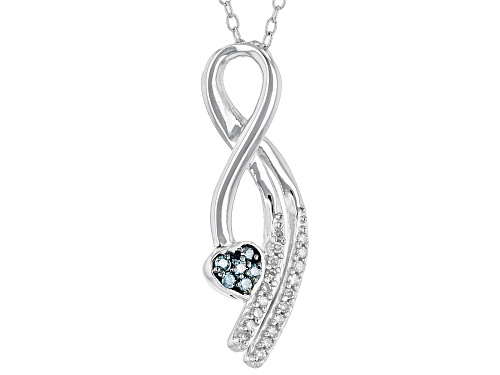 0.10ctw Black and White Diamond Sterling Silver Pendant With Rope Chain