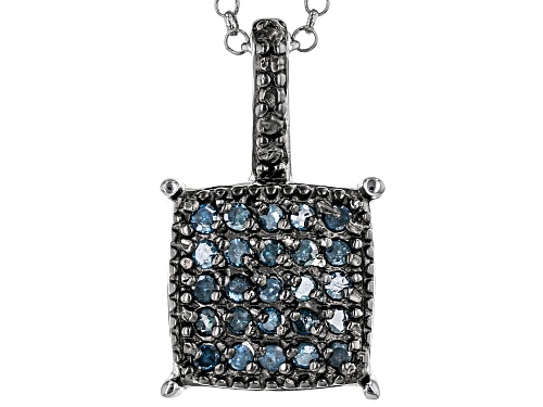 Photo of 0.24ctw Blue Diamond Rhodium Over Sterling Silver Pendant With 18" Chain