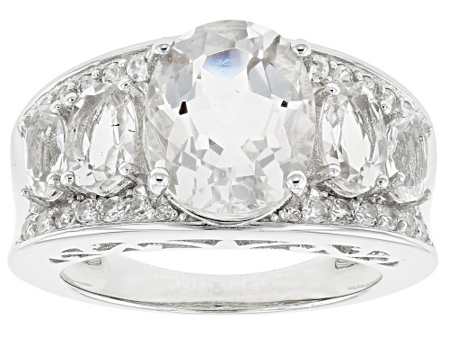 Photo of 3.85CTW Crysal Quartz With .53ctw Zircon Rhodium Over Sterling Silver Ring - Size 7