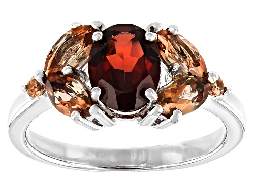 Photo of 1.13ct Oval Vermelho Garnet™ with .97ctw Andalusite Rhodium Over Sterling Silver Ring - Size 8