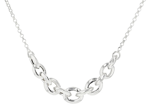 Sterling Silver Oval Rolo Necklace 20 inches in length - Size 20